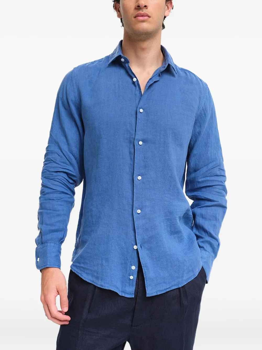 

Льняная рубашка на пуговицах Peninsula Swimwear, синий