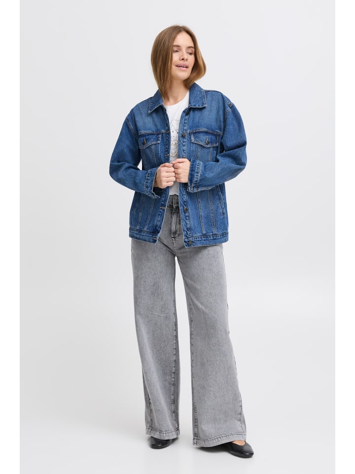 

Джинсовая куртка PZALORA Regular Fit, средне-синего цвета Pulz