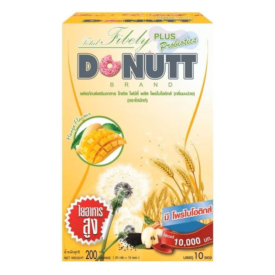 

Donutt Total Fibely Plus Пробиотики (вкус манго) 10 пакетиков, Orange