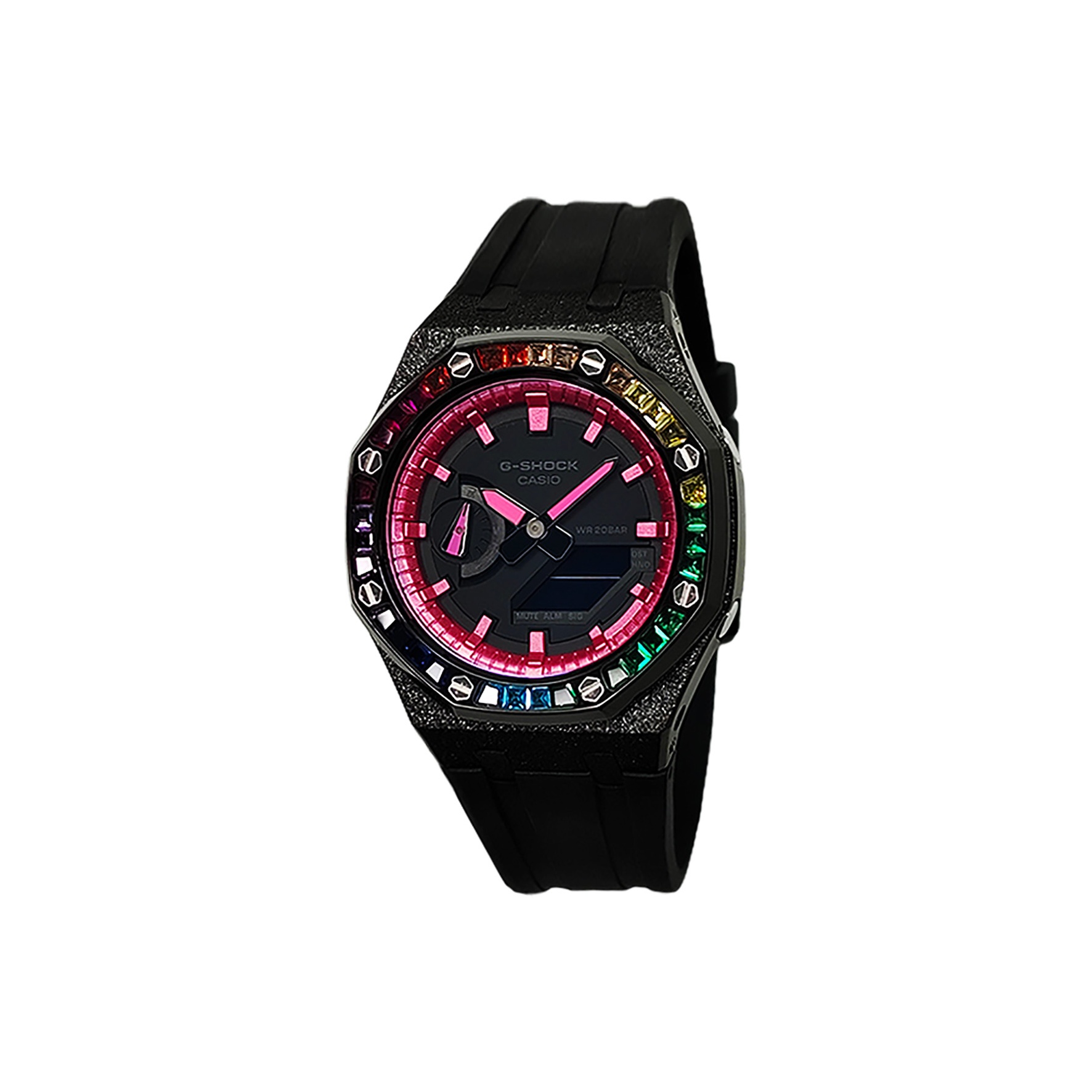

CASIO Часы Retrofit Series Electronic Movement Fluoroelastomer Strap Watch Men's Watch Black Dial