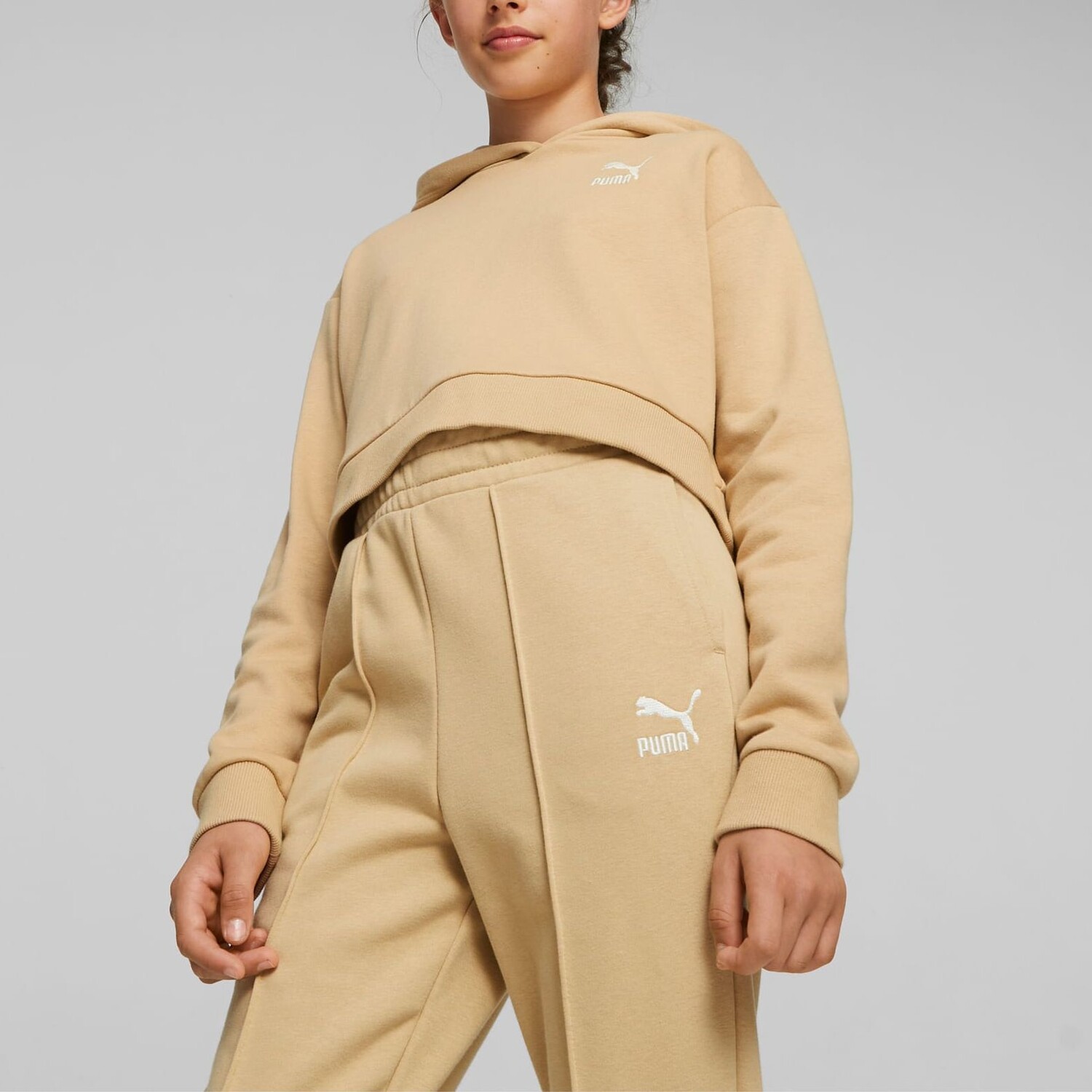 Детская толстовка Puma, цвет Sand Dune — фото 3