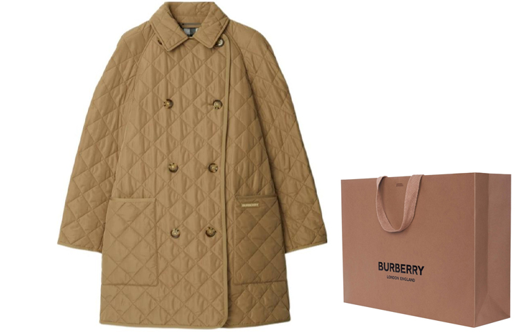 Куртка Burberry Women's Quilted, стеганая, светло-коричневый — фото 4