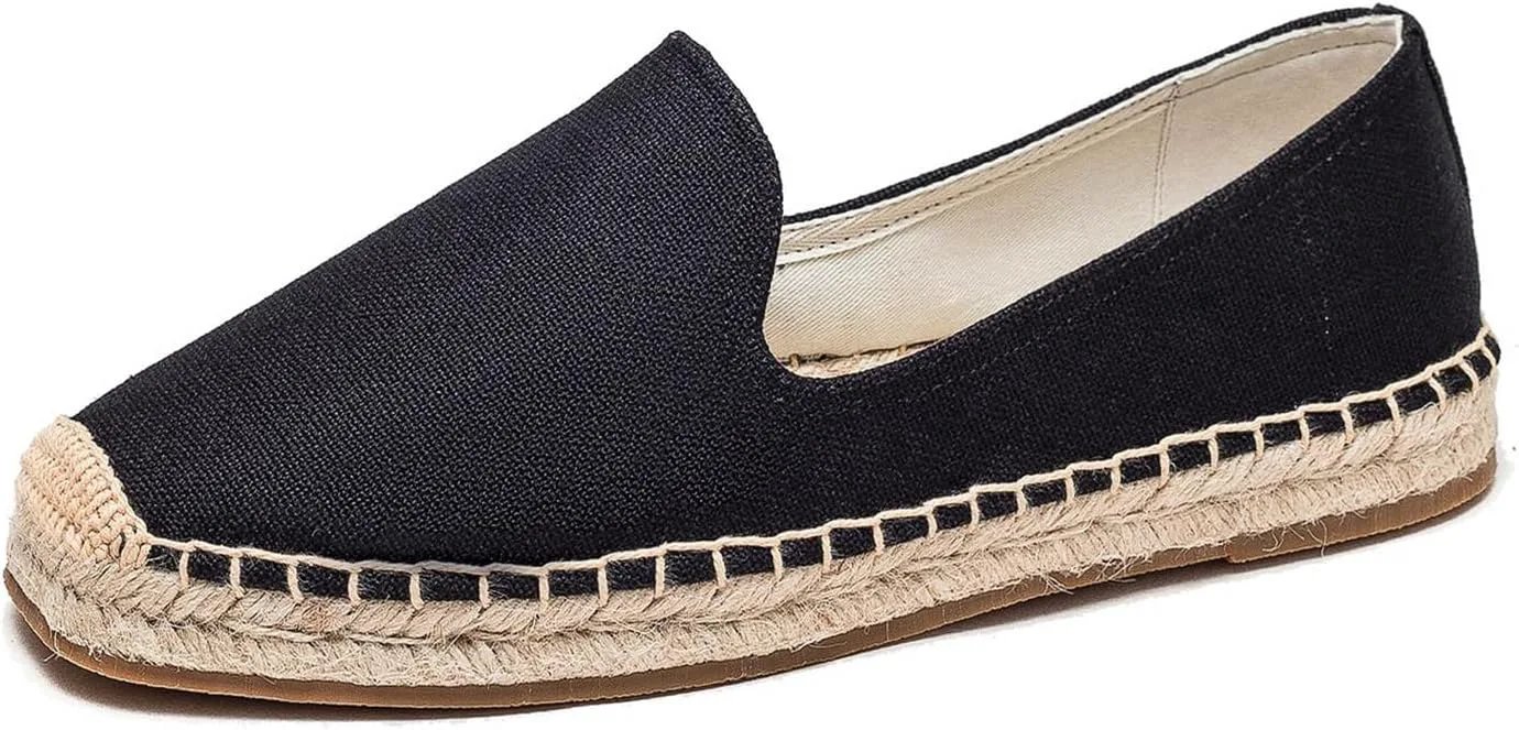 

Мужские классические эспадрильи U-lite с замшевым и текстильным верхом, круглым носком, однотонные, с удобной мягкой подошвой, без шнуровки, черный