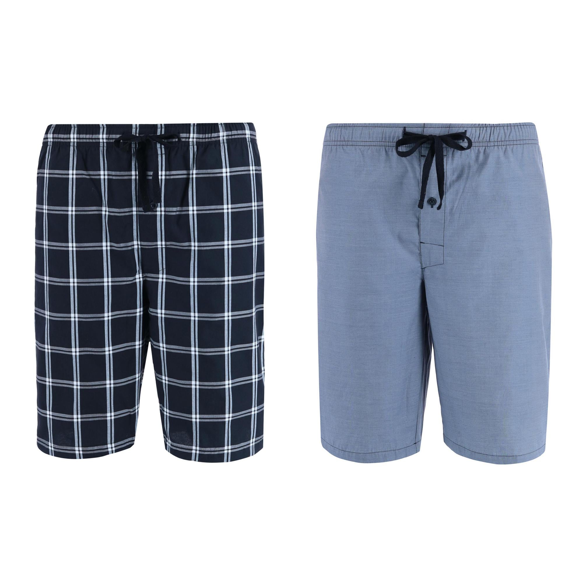 

Мужские хлопковые пижамные шорты для сна (упаковка из 2 шт.) Hanes, цвет black and chambray blue