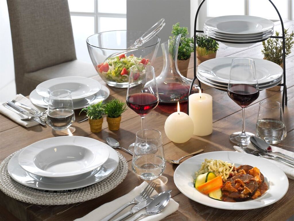 

Белый обеденный сервиз Friesland La Belle, фарфоровый сервиз из 12 предметов