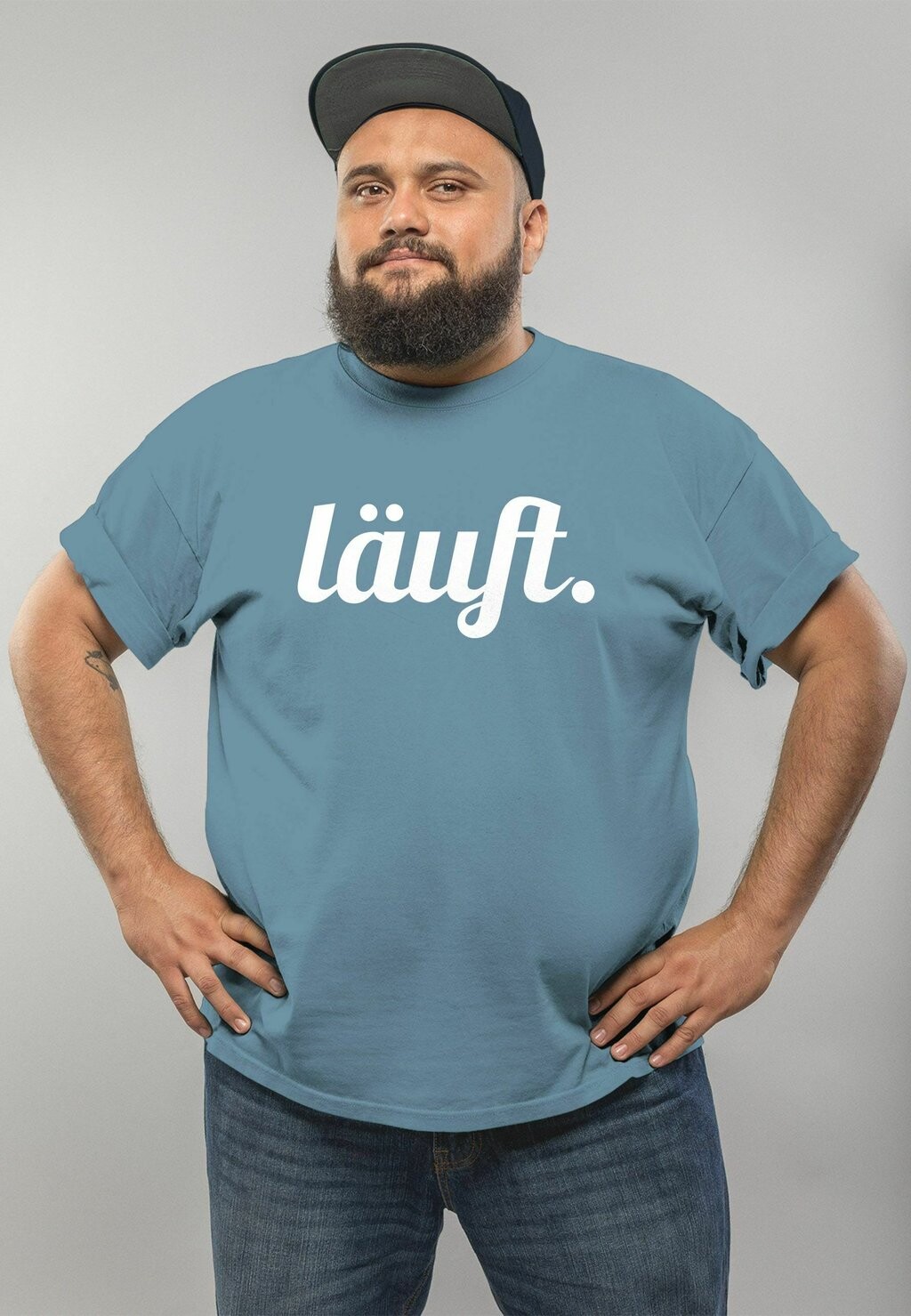 

Футболка с принтом COOLES LUSTIGES -LÄUFT FUN MoonWorks, светло-голубой