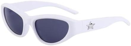 

Женские солнцезащитные очки в стиле панк, спортивные солнцезащитные очки для мужчин, очки в стиле стимпанк, винтажные очки «кошачий глаз» для женщин MTZJH, C5 White Gray