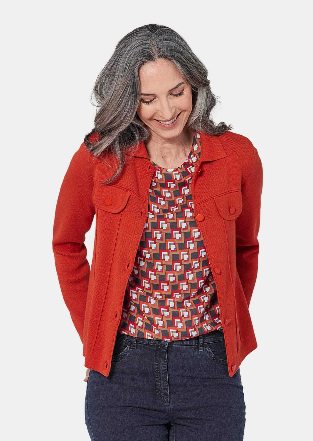 

Кардиган GOLDNER Strickjacke, цвет cayenne