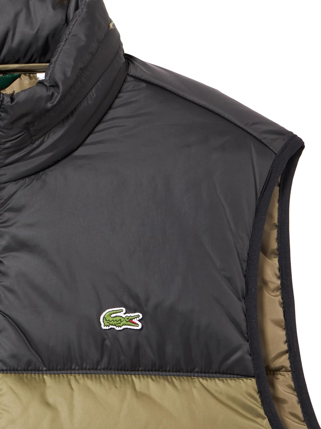 Мужская утепленная жилетка Lacoste Core Slim Fit Color Block, Olive/Black — фото 2
