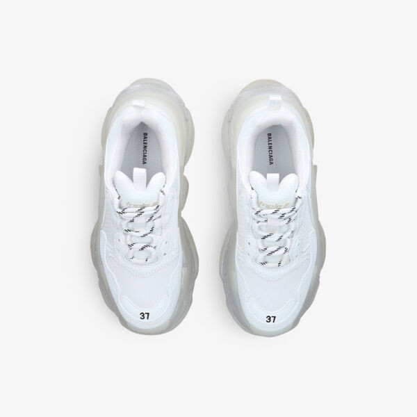 Женские кроссовки triple s clear sole из искусственной кожи и сетки Balenciaga, белый — фото 2