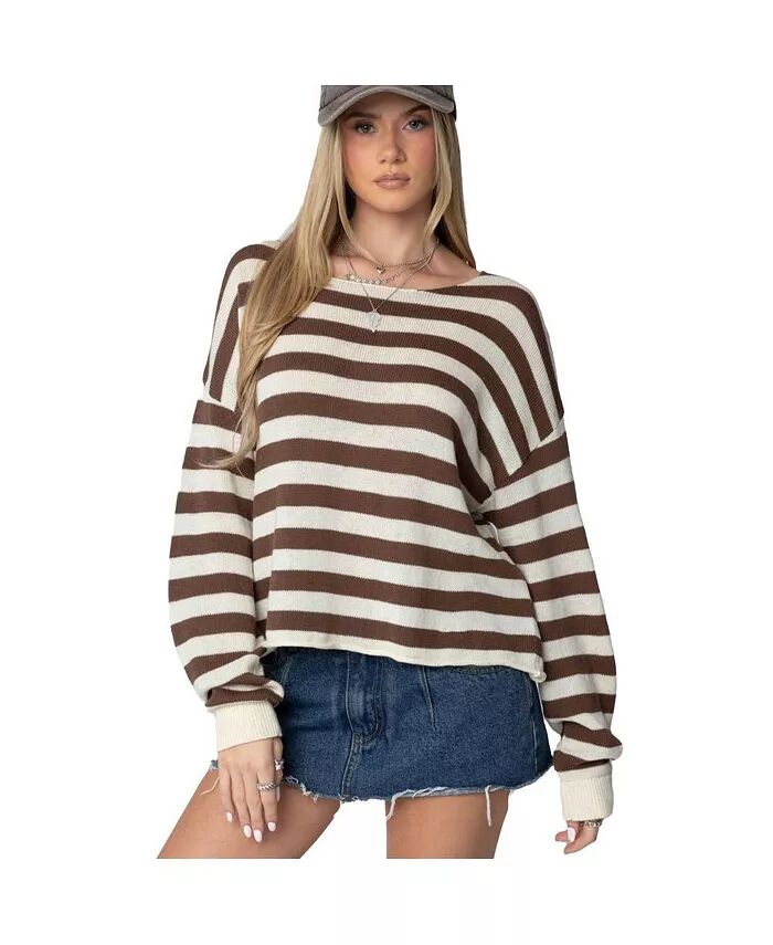 

Женский свитер Anney oversize в полоску Edikted, мультиколор
