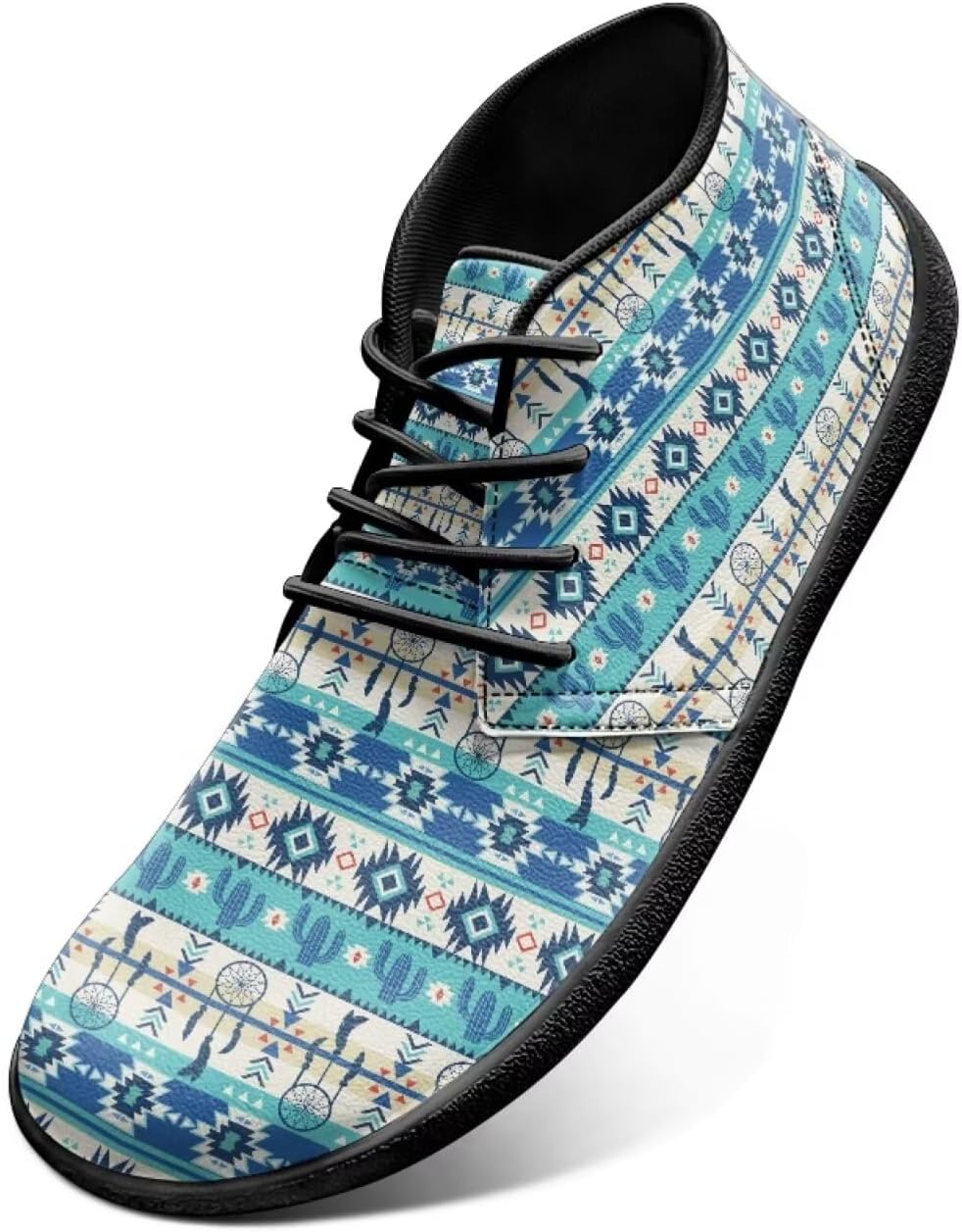 

Мужские кроссовки Jeiento в стиле Tribal Aztec с широким носком, Удобные кроссовки для ходьбы с нулевым перепадом высоты подошвы, синий