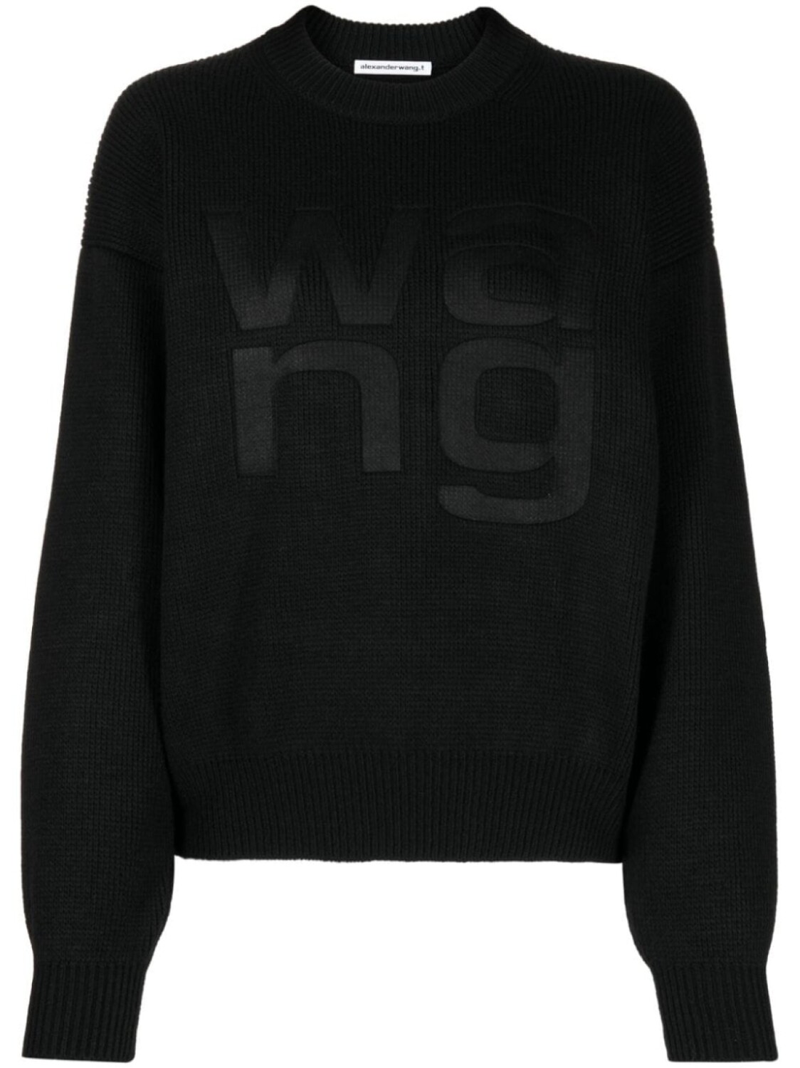 

Alexander Wang джемпер с приспущенными плечами и логотипом, черный