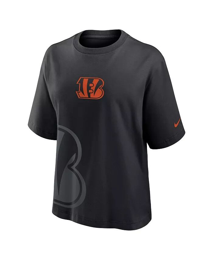 Женская черная футболка Cincinnati Bengals свободного кроя Nike — фото 3
