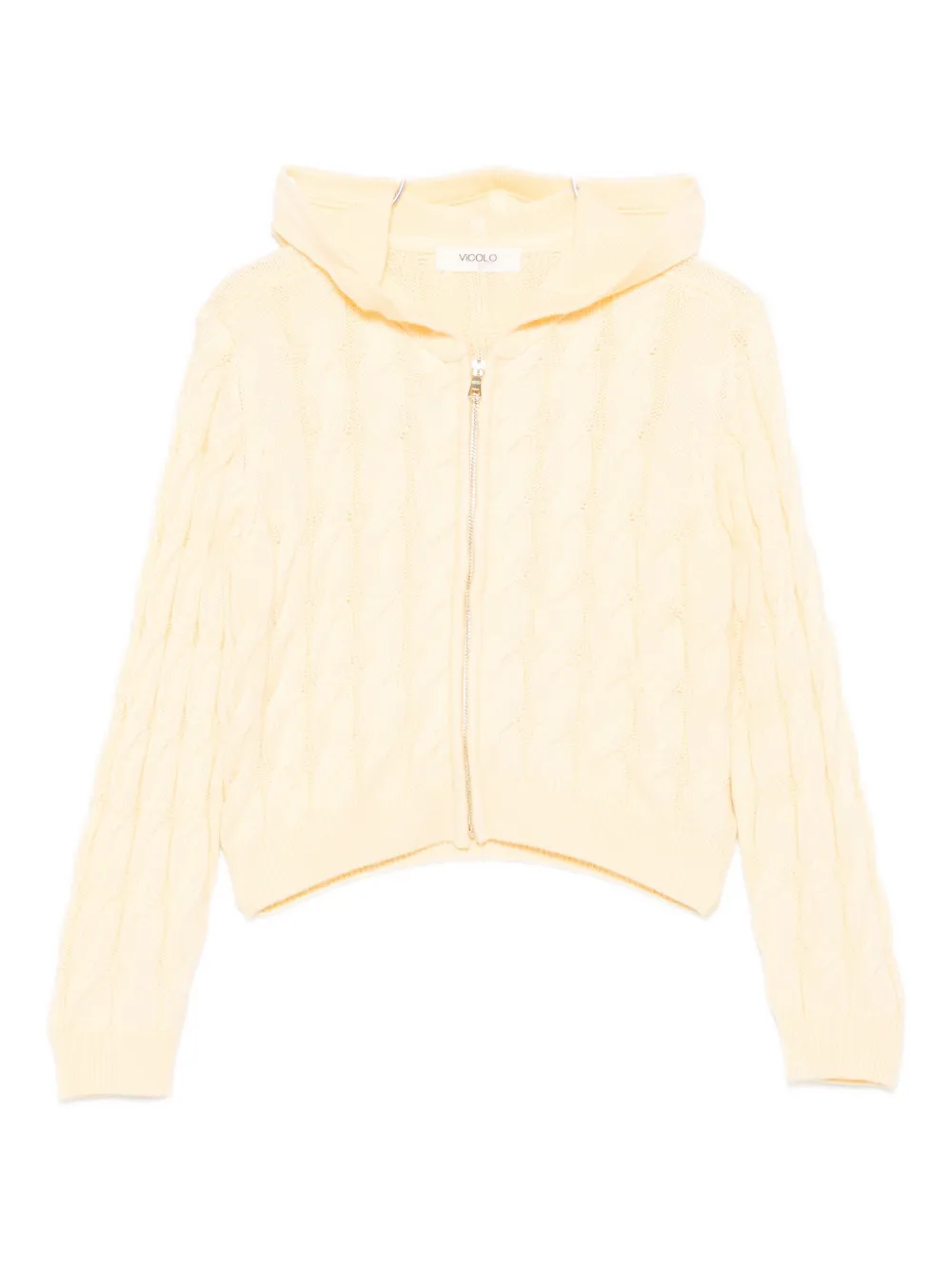 

Толстовка на молнии с вязаным узором "косы" Vicolo, желтый
