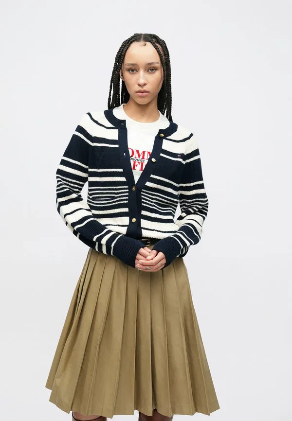 Свободный кардиган с золотистыми пуговицами Tommy Hilfiger, Dark Night Navy/Calico — фото 4