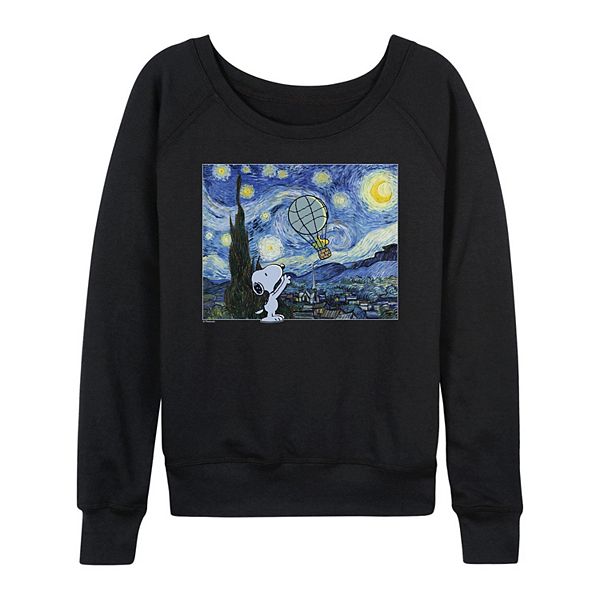 

Женская футболка с длинным рукавом peanuts starry night french terry Licensed Character, Black
