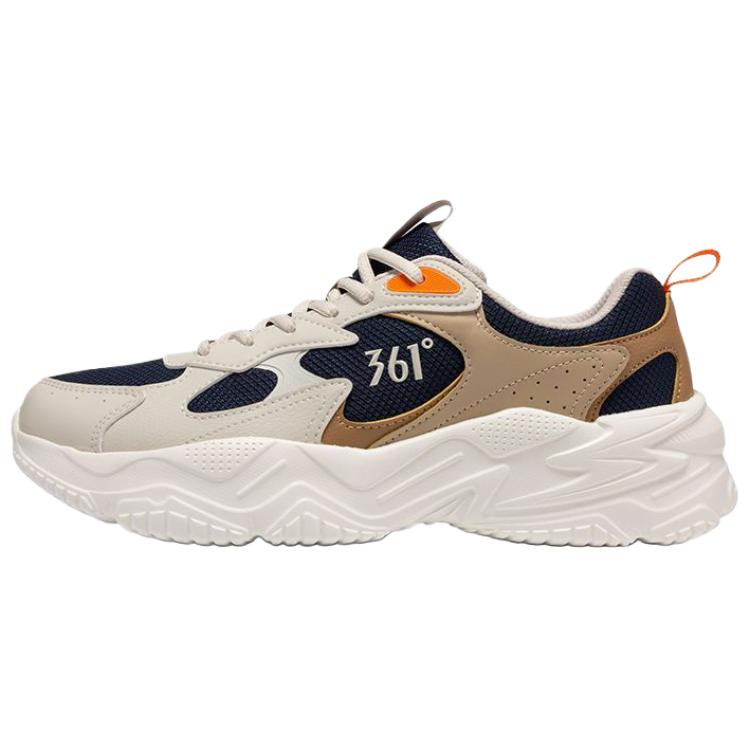 

Дышащие легкие низкие повседневные кроссовки для мужчин с эффектом увеличения роста цвет Oat Milk Oil Ink Blue 361°, Oat белый Oil Ink синий