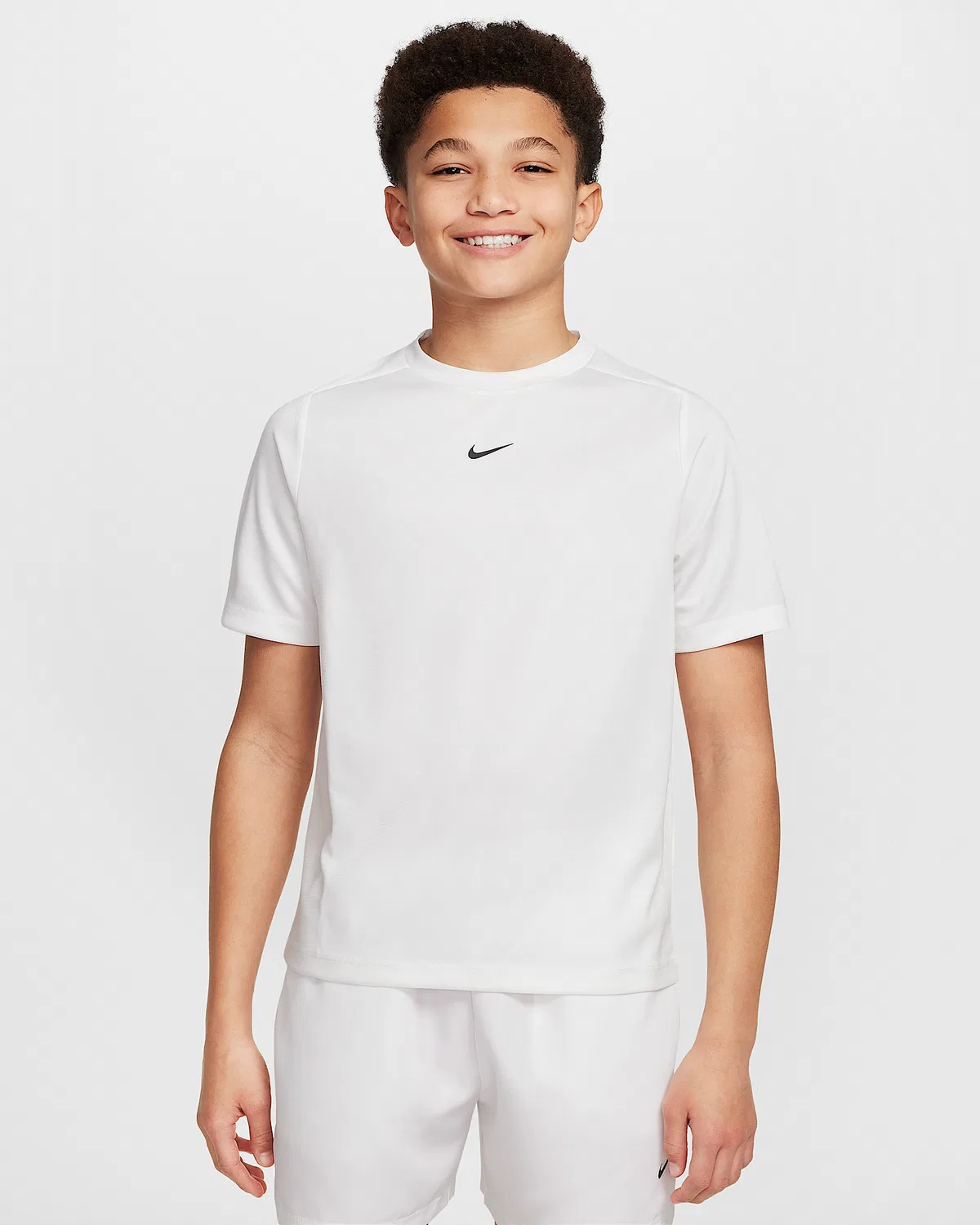 Большие детские Dri-FIT короткий рукав топ Nike Multi, White/White/Black
