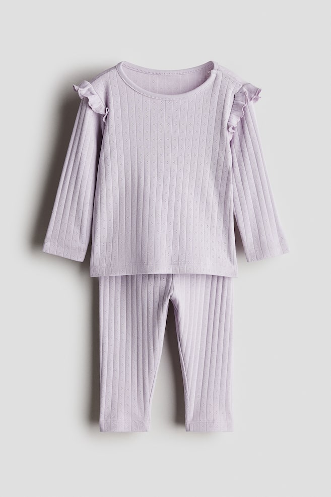 

Пижама из хлопка с принтом H&M, фиолетовый