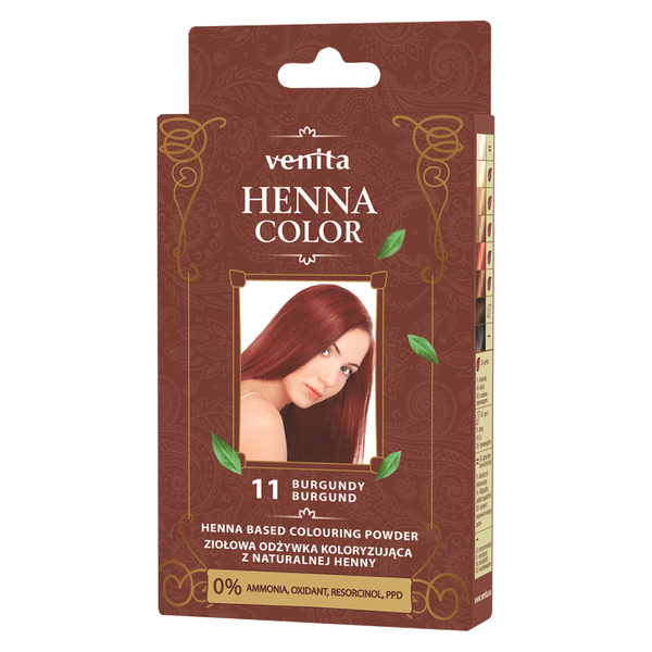 Кондиционер для окрашивания волос 11 бордовый, 25 г Venita Henna color, цвет 11 burgund — фото 2