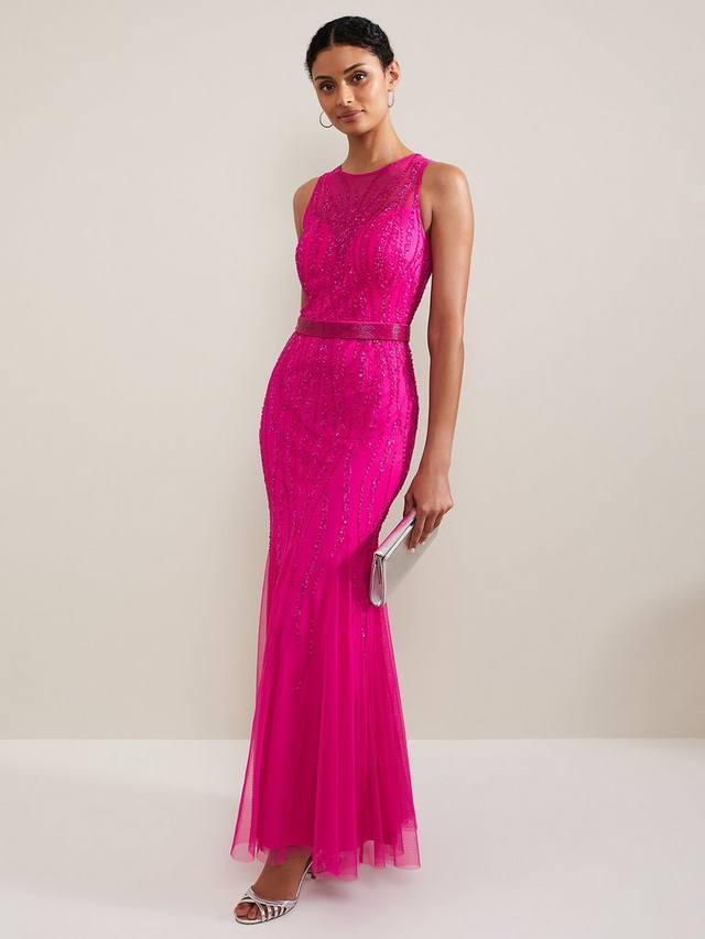 

Коллекция 8 украшенное макси-платье rowena Phase Eight, цвет Fuchsia