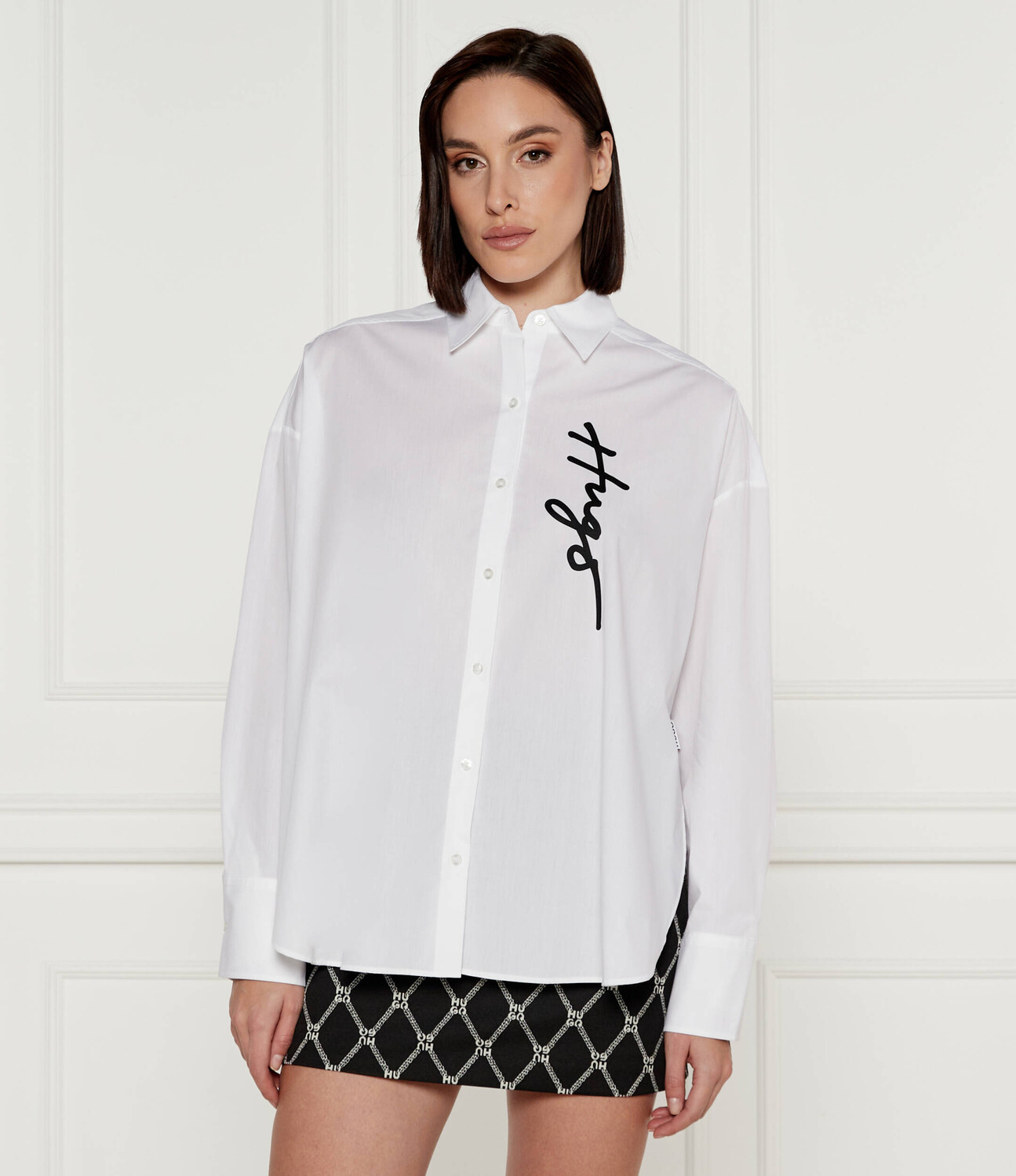 

Рубашка HUGO Exifa Oversize fit, белый