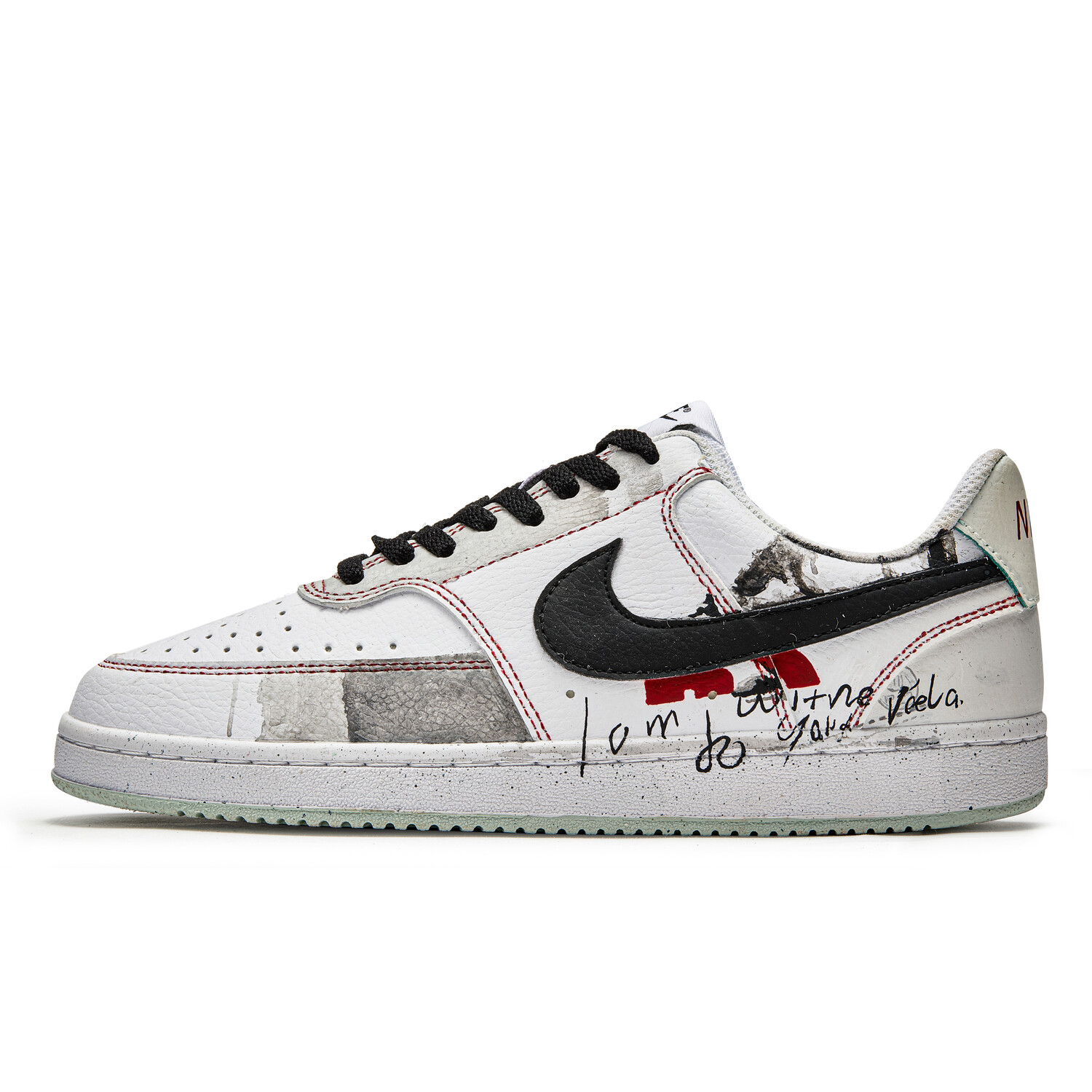 

Кроссовки Nike Court Vision 1 Skateboarding Shoes Men Low-top White/black, белый/черный