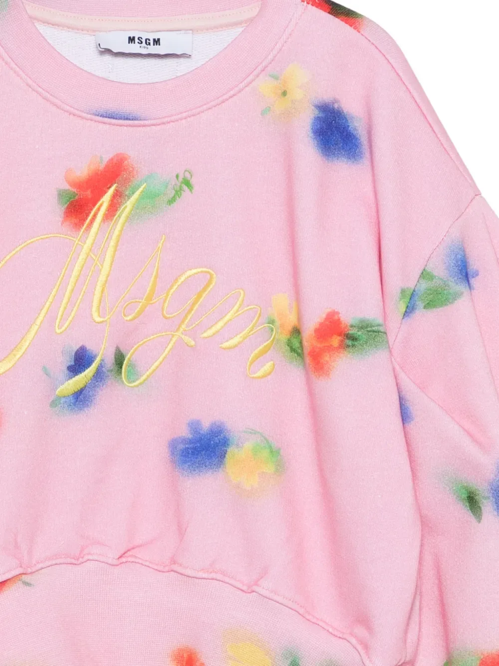 Толстовка с цветочным принтом MSGM Kids, розовый — фото 3