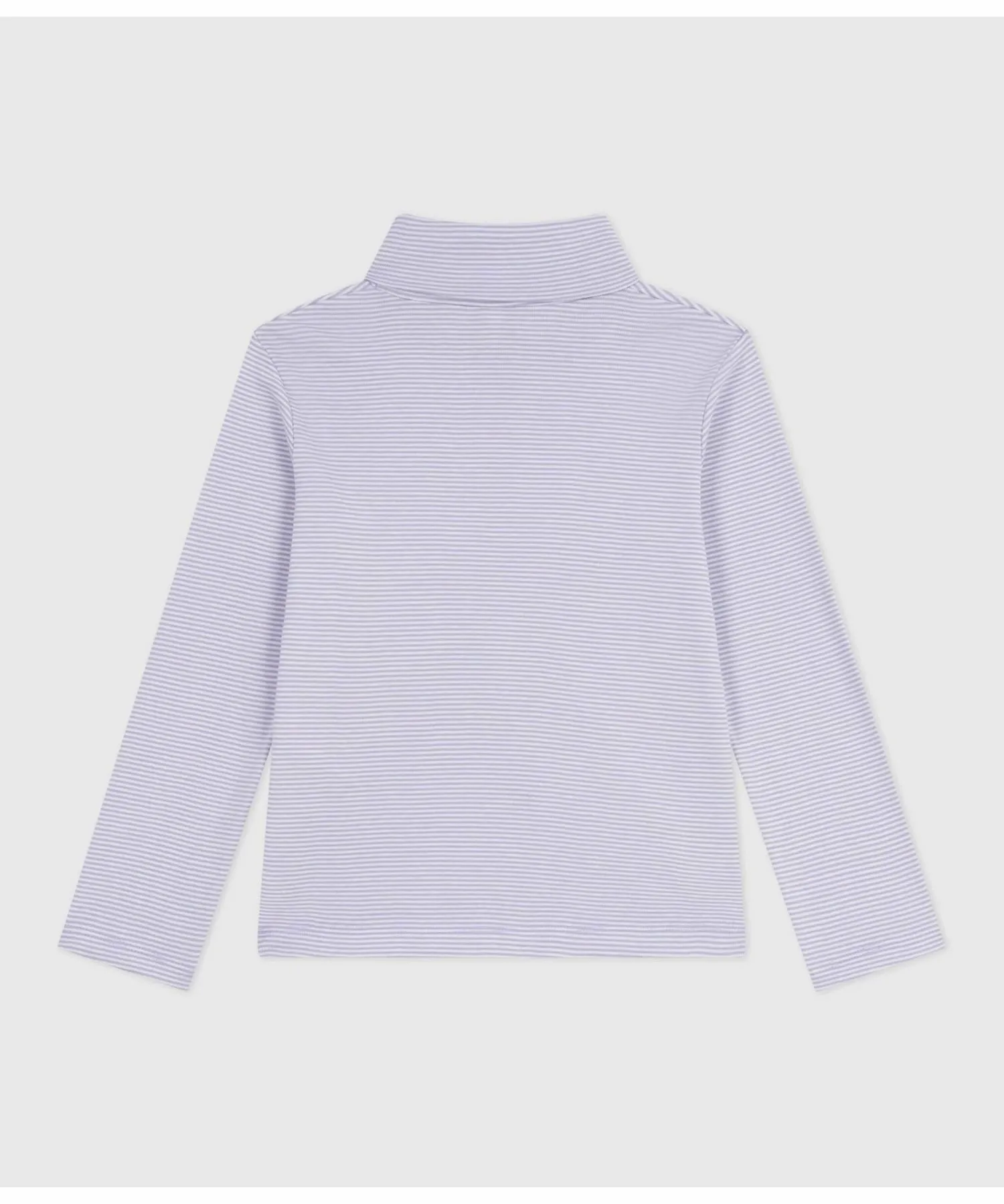 Футболка с длинными рукавами и высоким воротником PETIT BATEAU, Purple/Off White — фото 2