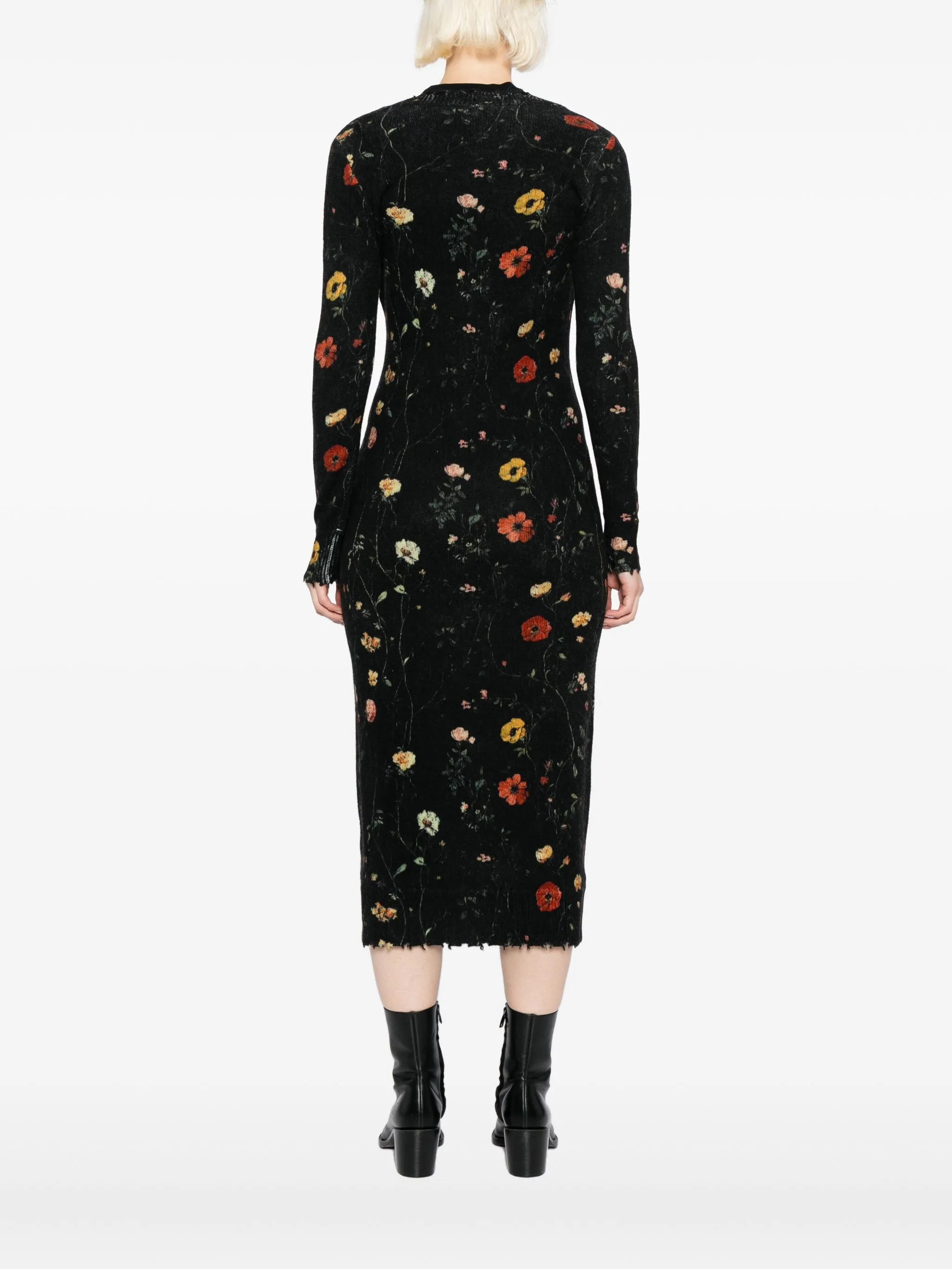 

Пальто с цветочным принтом R13, черный