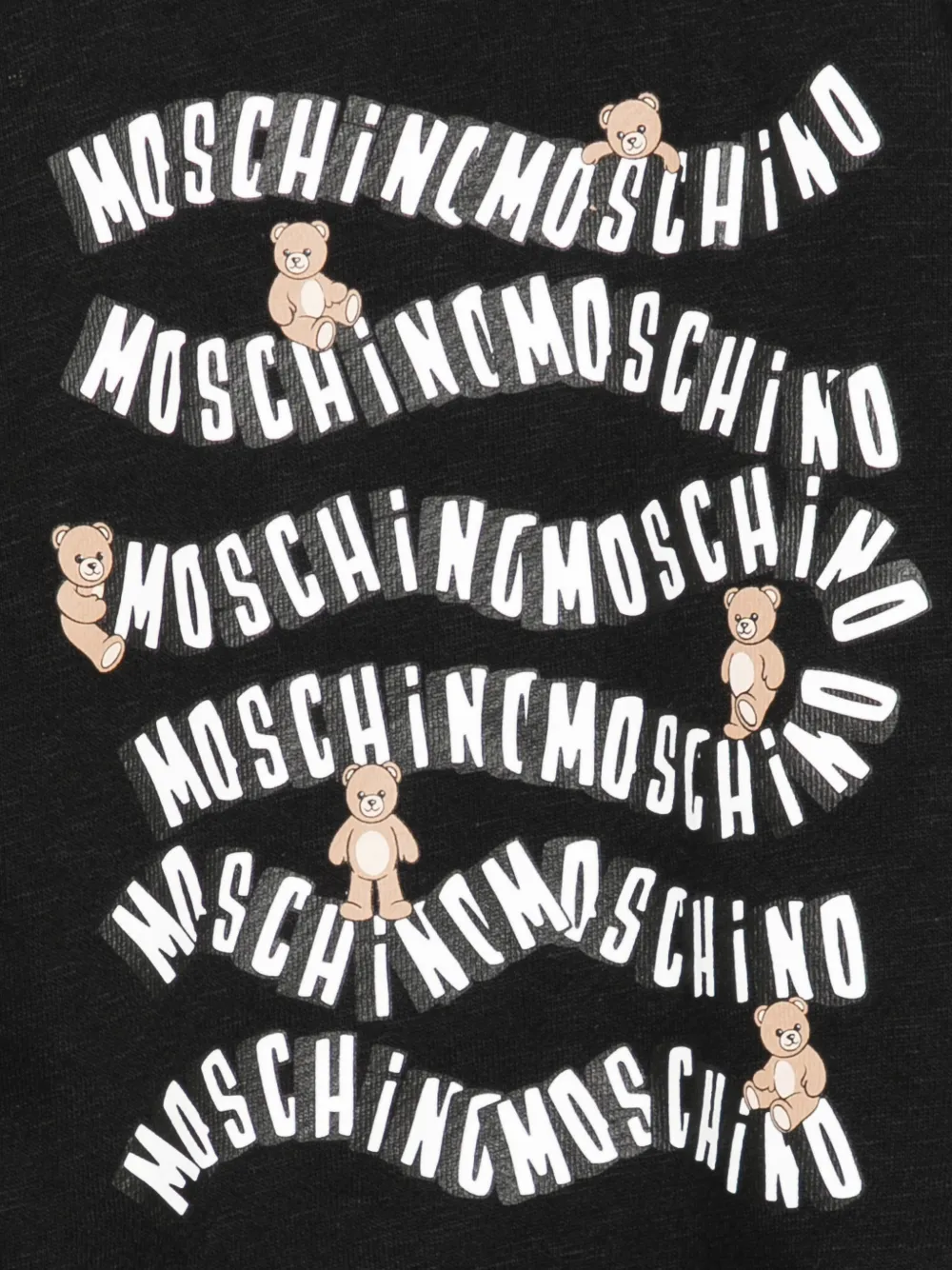 Свитшот с мотивом мишки и круглым вырезом Moschino Kids, черный — фото 3