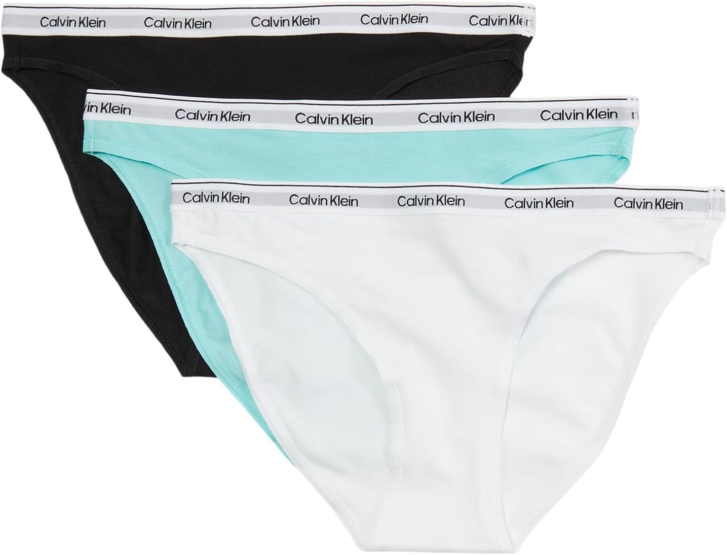 

Комплект из 3 женских купальников-бикини Calvin Klein Modern Logo, Black/Beau Blue/Classic White