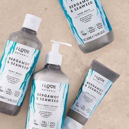 I Love Гель для душа Naturals Bergamot & Seaweed с натуральными маслами апельсина и базилика 500 мл — фото 3