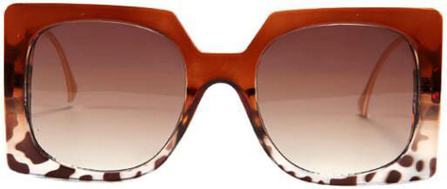 

Ретро-солнцезащитные очки большого квадратного размера для женщин, модные очки для мужчин 2025 года, темно-зеленые градиентные очки, защита от ультрафиолета UV400, модные женские солнцезащитные очки mincl, Brown Leopard