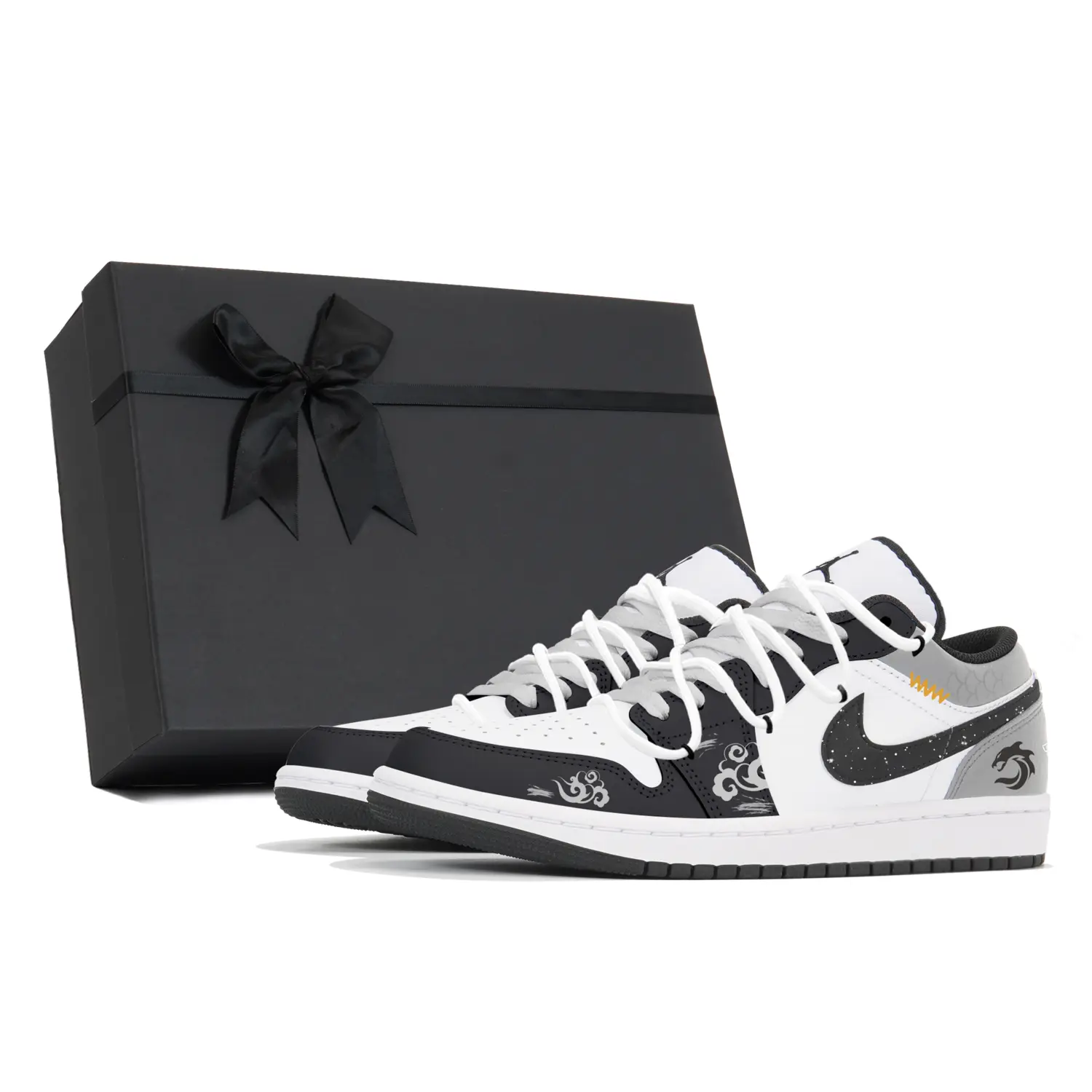 

Jordan Air 1 износостойкие низкие винтажные баскетбольные кроссовки мужские gray black