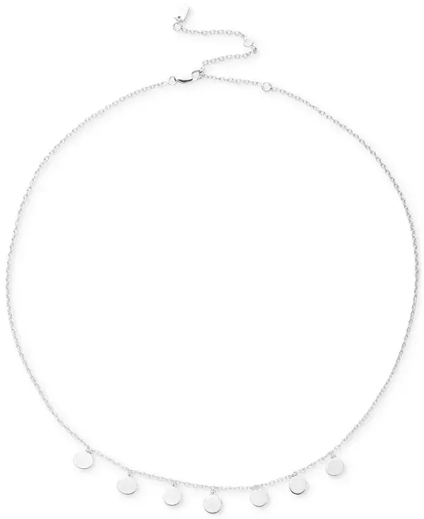 

Фронтальное ожерелье из стерлингового серебра с диском, 19 дюймов + удлинитель 3 дюйма Lauren Ralph Lauren, silver