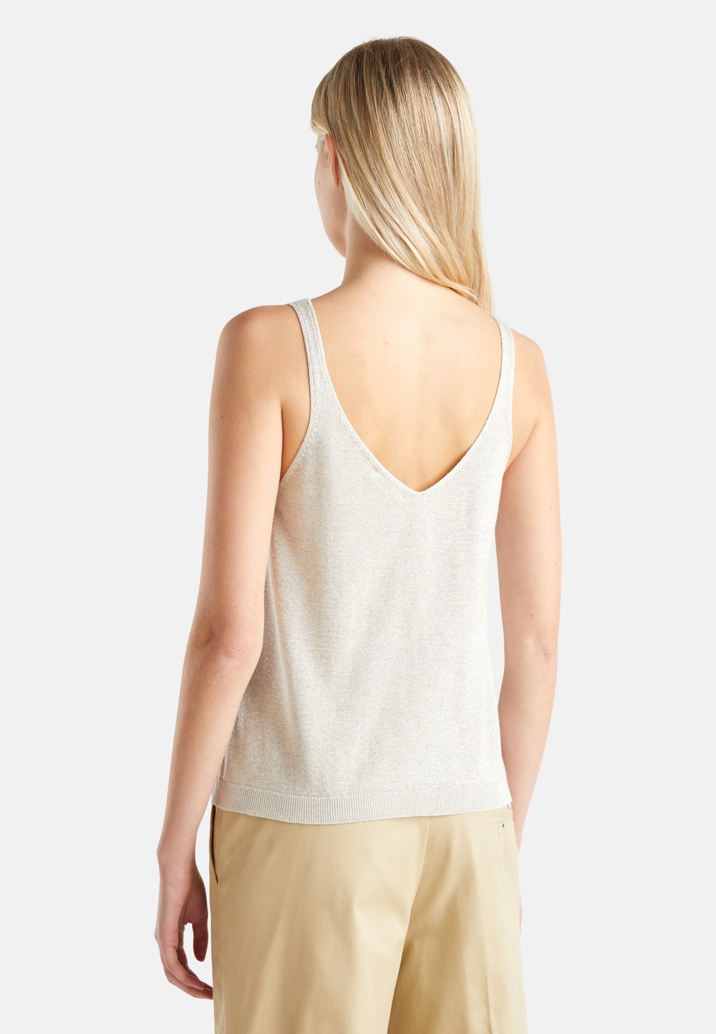 

Топ WITH V NECK United Colors of Benetton, молочный