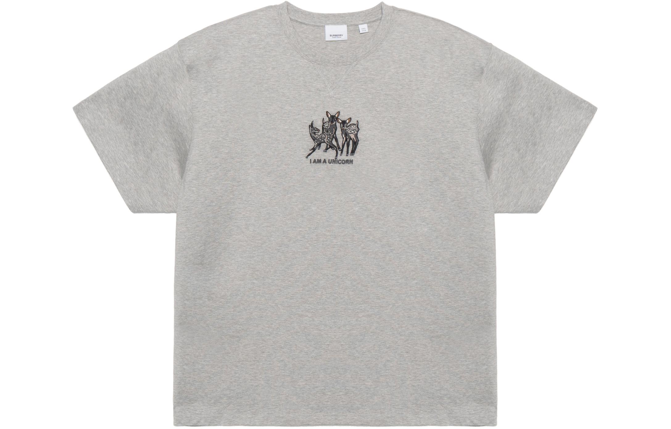 

Футболка с вышивкой Fawn Burberry, серый