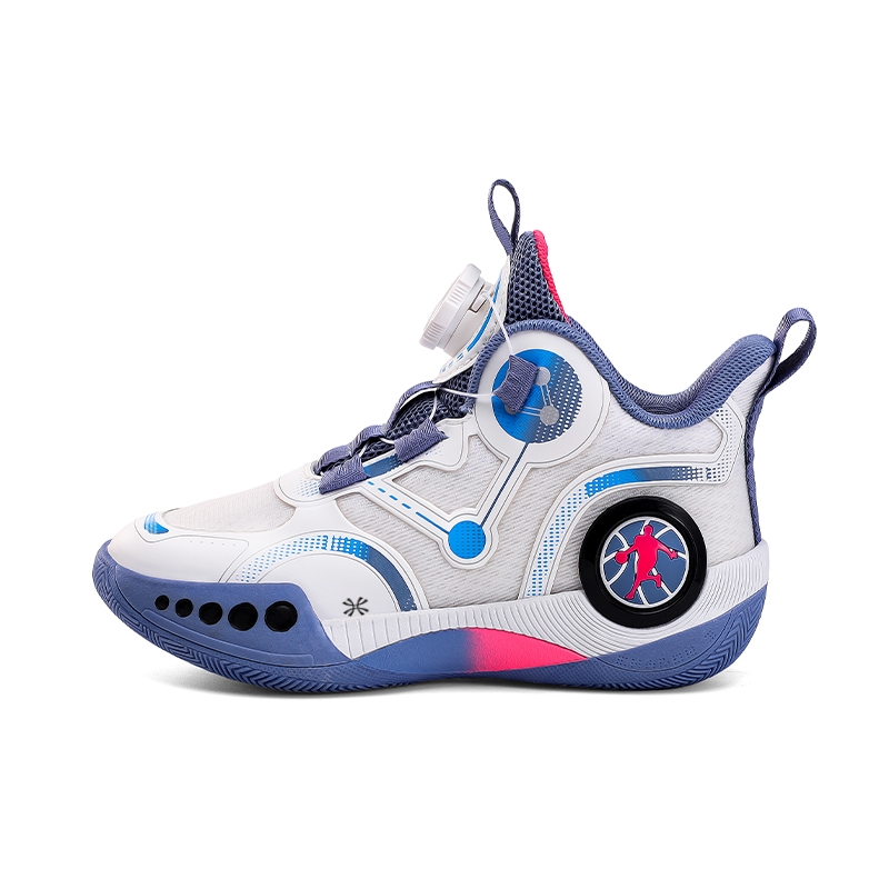 

Баскетбольные кроссовки с противоскользящей амортизацией, износостойкие, дышащие, детские YUZHAOLIN, белый/синий