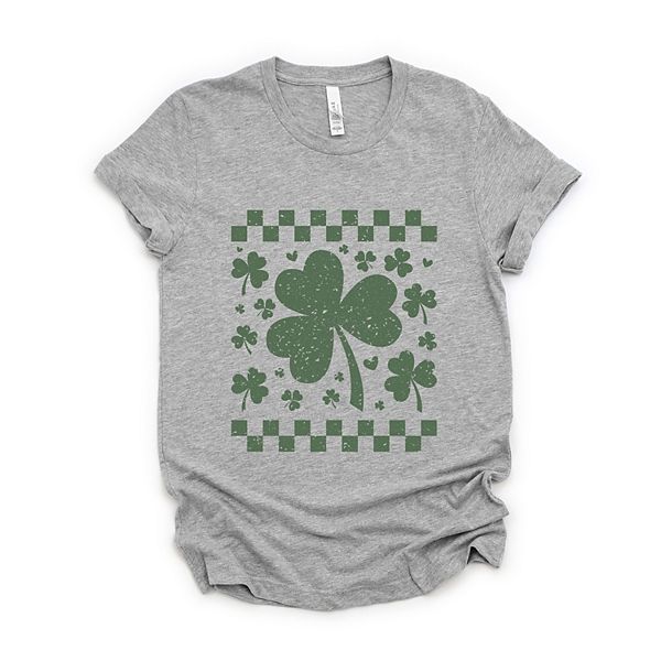 

Футболка с принтом Clovers checkered distressed Simply Sage Market, Heather Grey, Серый, Футболка с принтом Clovers checkered distressed Simply Sage Market, Heather Grey