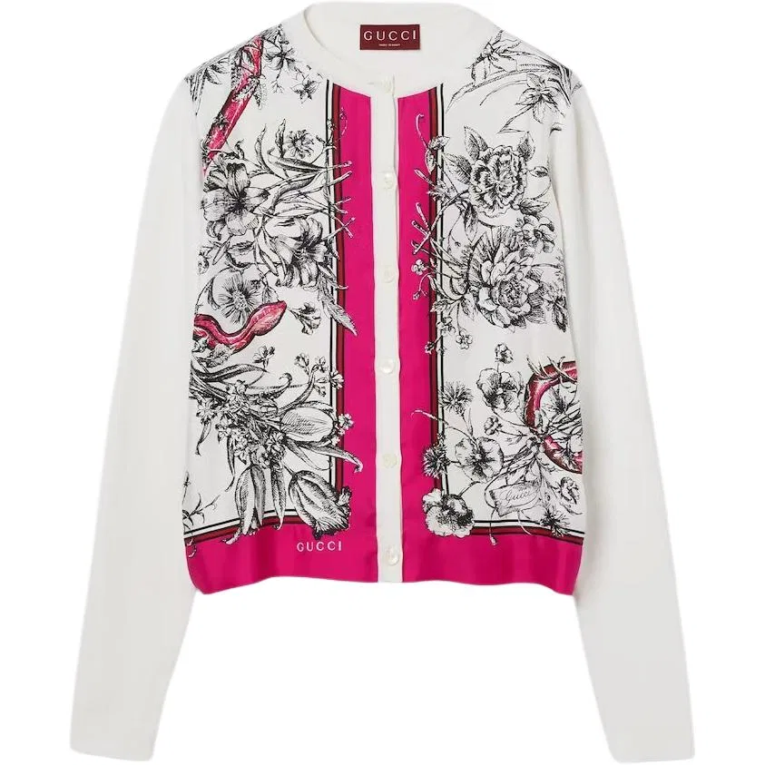 Вязаный джемпер GUCCI SS25, женский, красный с белым