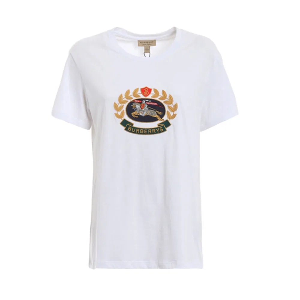 Футболка женская Burberry White с круглым вырезом