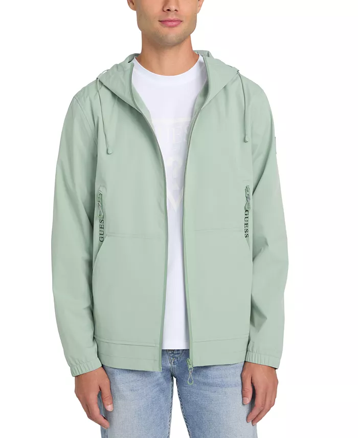 

Мужская водостойкая ветровка с капюшоном Tech Stretch GUESS, зеленый
