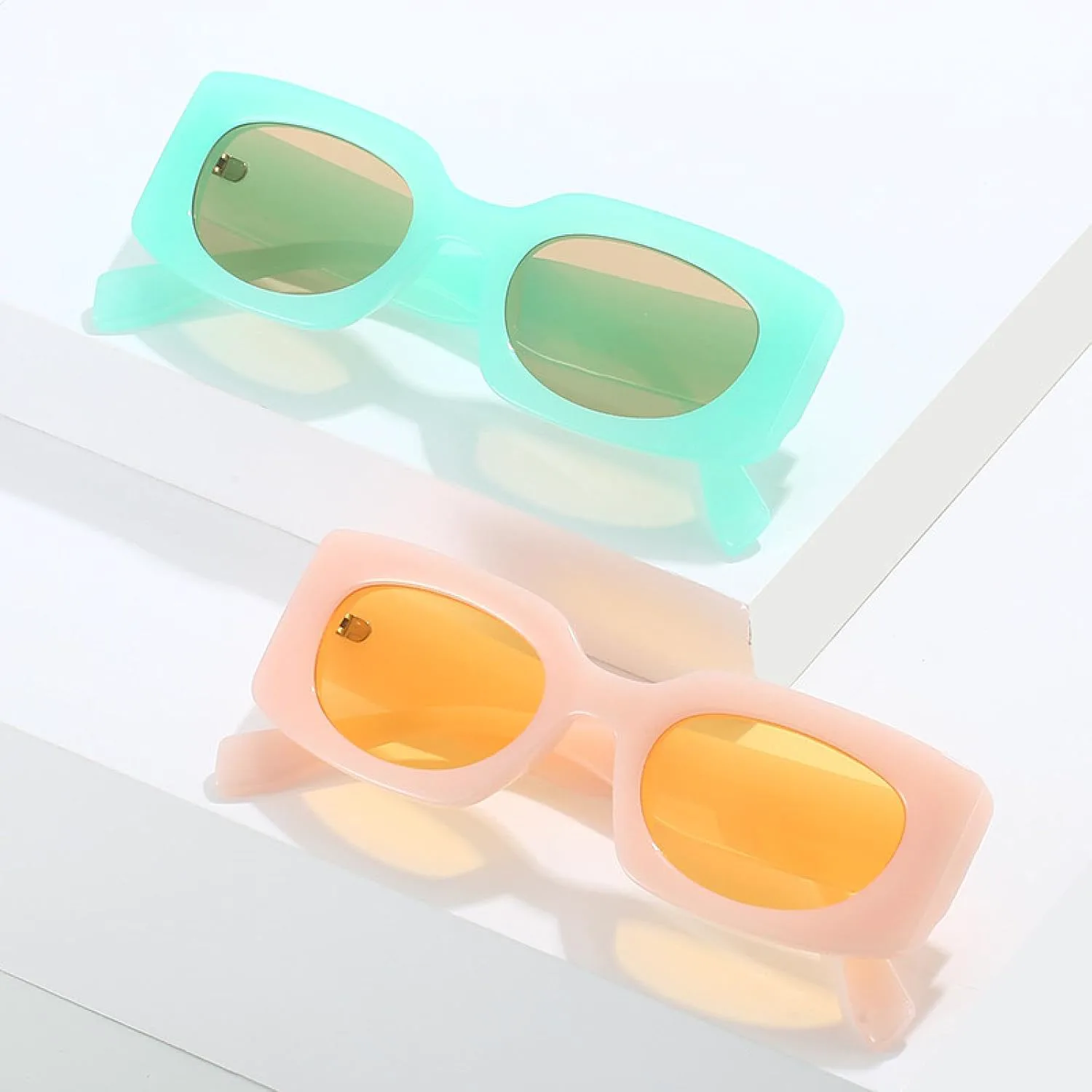 

Модные солнцезащитные очки Jelly Color для женщин, ретро-стиль, прозрачные линзы с градиентом Ocean, солнцезащитные очки UV400 для мужчин VVTWSSW, Jelly White Pink