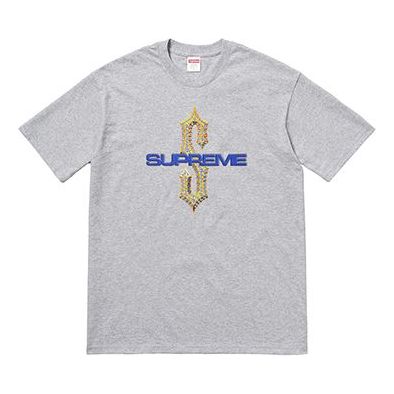 

Футболка ss18 diamonds tee heather grey diamond printing short sleeve gray Supreme, серый