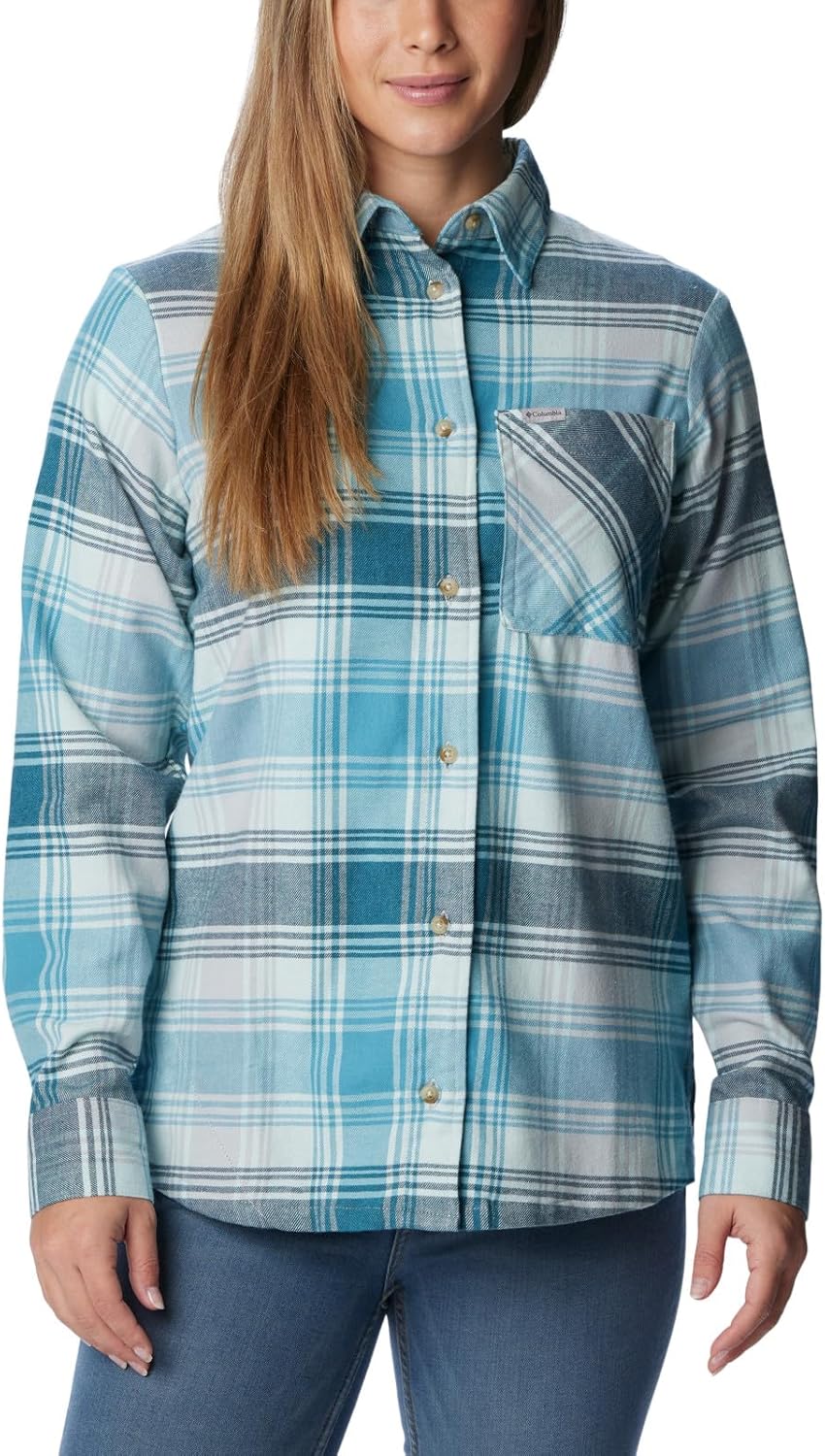 

Columbia женская фланелевая рубашка с длинным рукавом Calico Basin, Aqua Haze Dimensional Buffalo