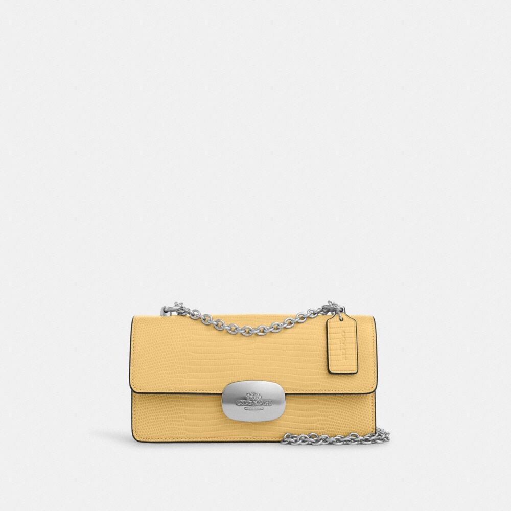

Сумка кросс-боди COACH Eliza Flap Crossbody, цвет Silver/Hay, Серебристый, Сумка кросс-боди COACH Eliza Flap Crossbody, цвет Silver/Hay