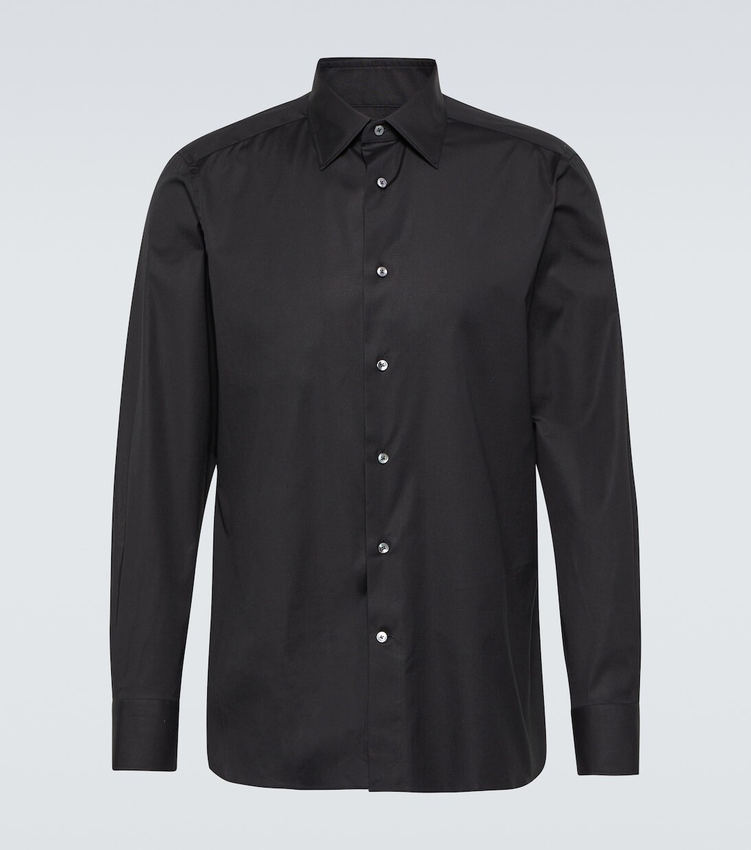 

Хлопковая оксфордская рубашка Zegna, черный