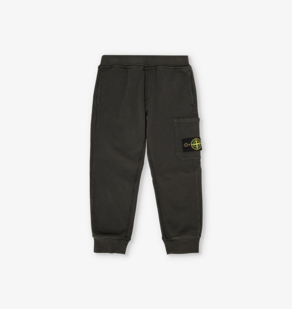 

Спортивные брюки из хлопкового трикотажа с логотипом 2-8 лет Stone Island, черный